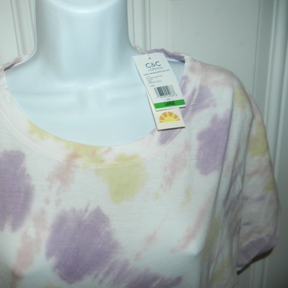 NWT C & C California Women's Short Sleeved Tie Dye T-Shirt Dress NEW - Picture 6 of 10